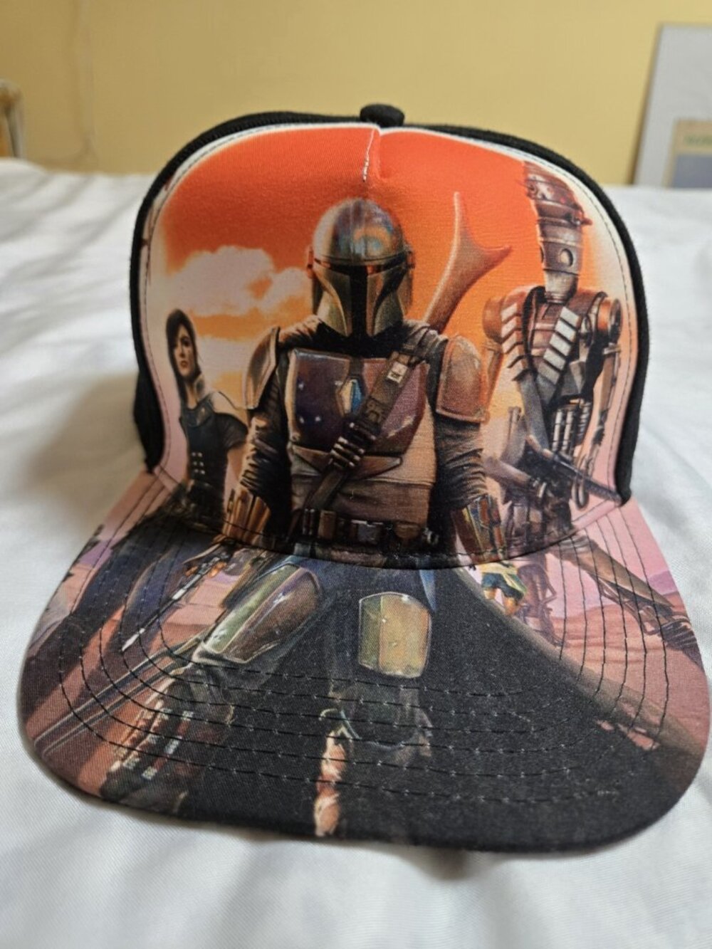 Star Wars The Mandalorian Boba Fett Disney Hat OS SnapBack Battle Graphic TV Cap